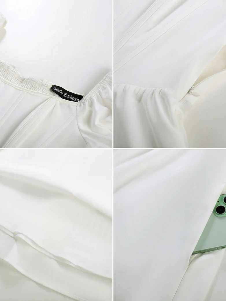 White Romantic Corset Dress Clearance Sale - Image 8