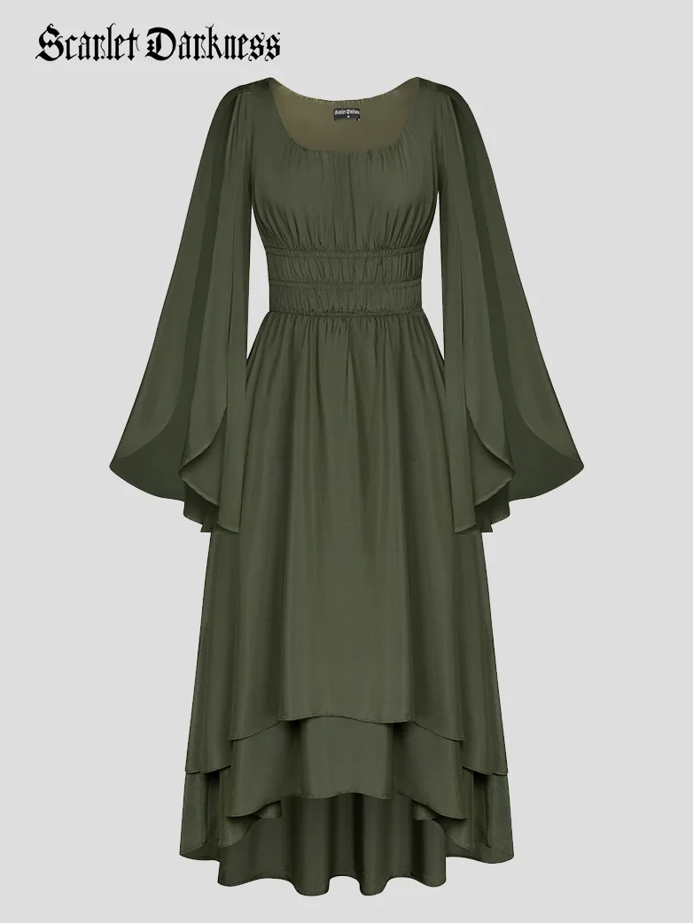 Renaissance Fairy Dress Elf Wing Sleeves Maxi Dress