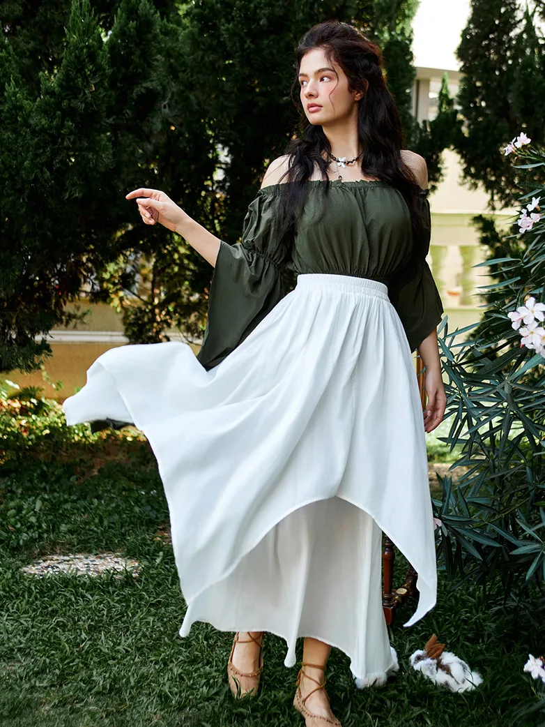 Dual-Layer Renaissance Pocket Swing Maxi Skirt - Image 12