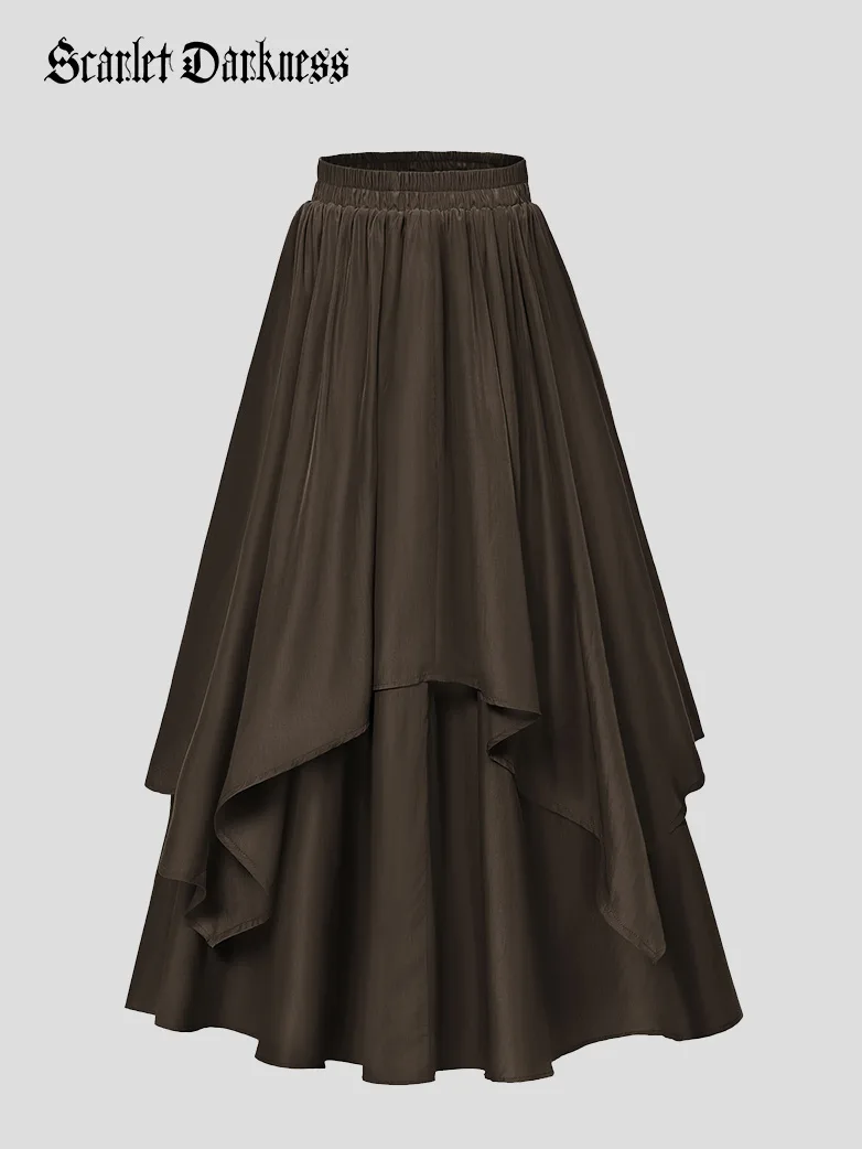 Dual-Layer Renaissance Pocket Swing Maxi Skirt - Image 13