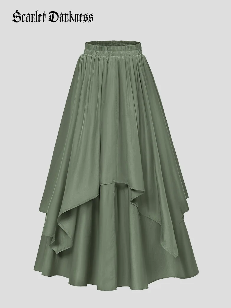 Dual-Layer Renaissance Pocket Swing Maxi Skirt - Image 17