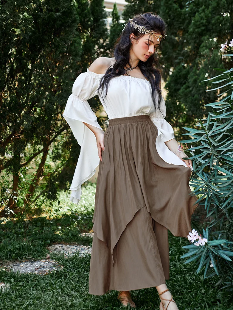 Dual-Layer Renaissance Pocket Swing Maxi Skirt - Image 2