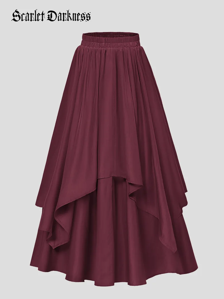 Dual-Layer Renaissance Pocket Swing Maxi Skirt - Image 32