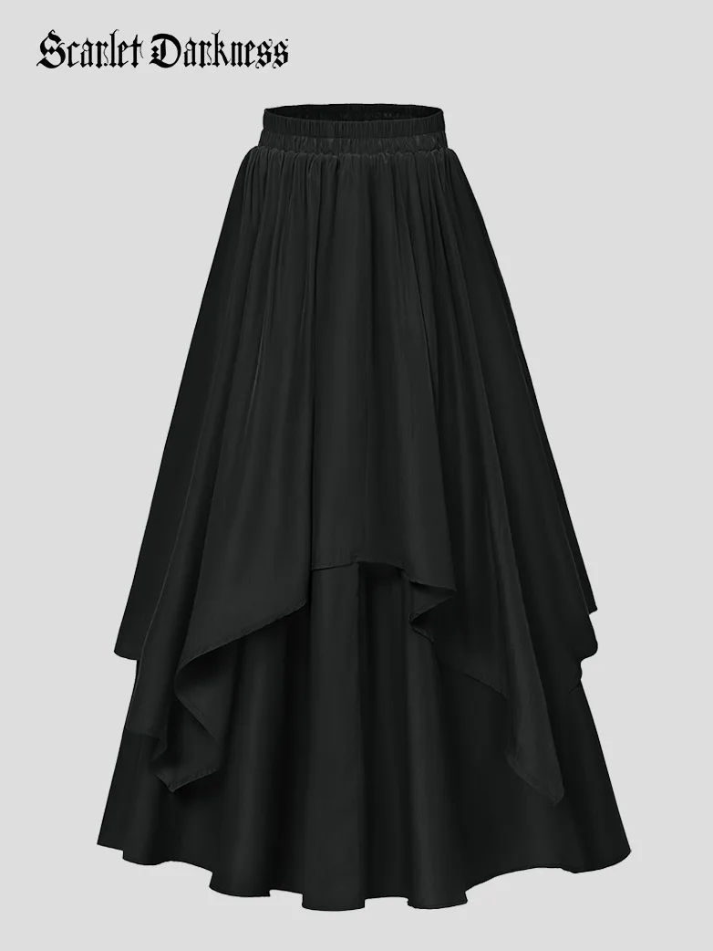 Dual-Layer Renaissance Pocket Swing Maxi Skirt - Image 37