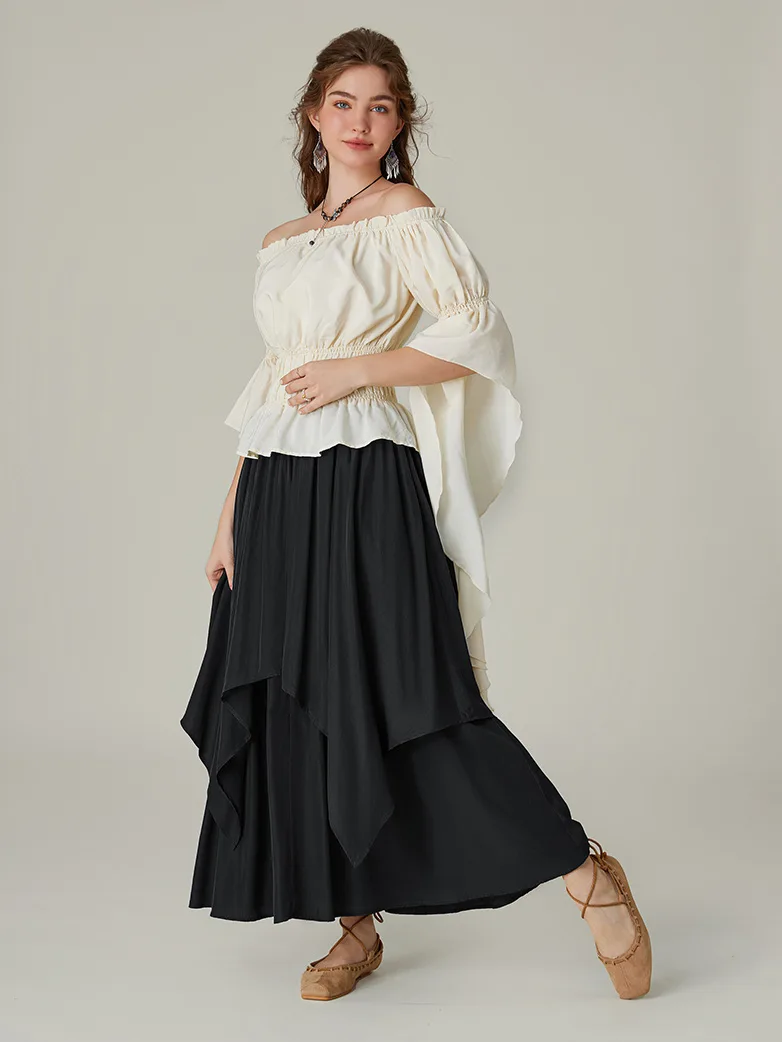 Dual-Layer Renaissance Pocket Swing Maxi Skirt - Image 39