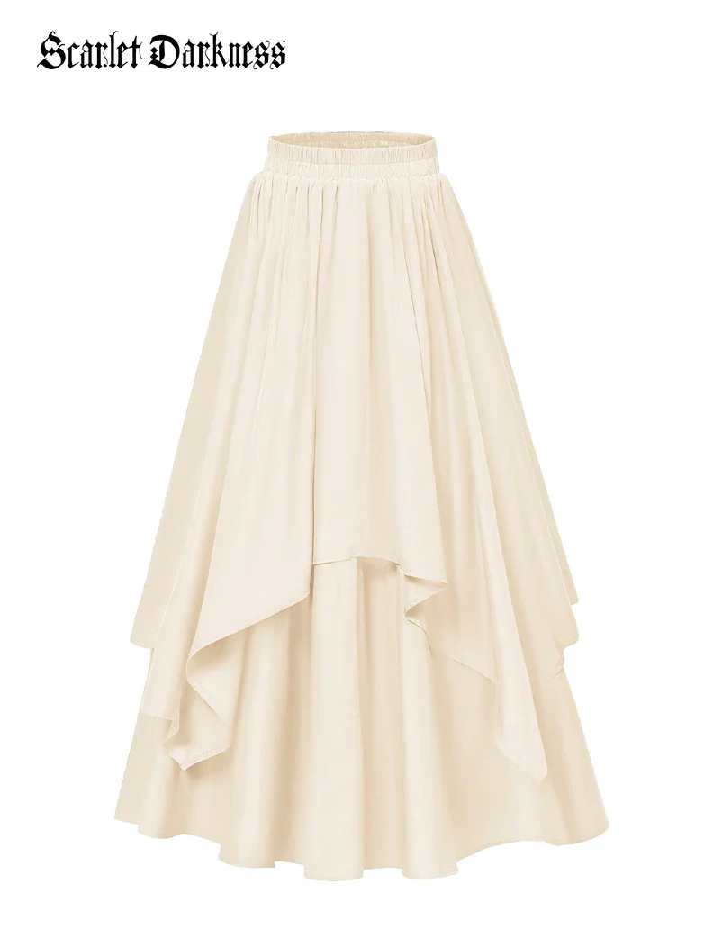 Dual-Layer Renaissance Pocket Swing Maxi Skirt - Image 41
