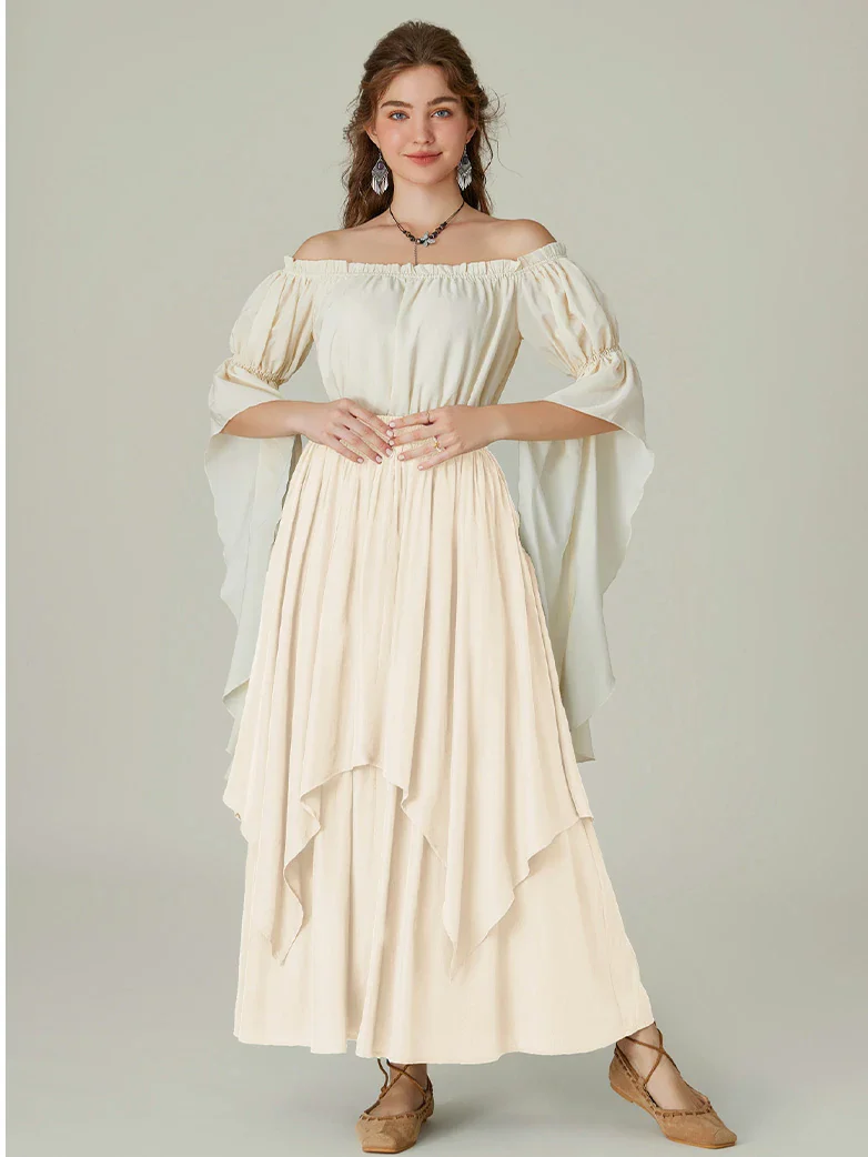 Dual-Layer Renaissance Pocket Swing Maxi Skirt - Image 42