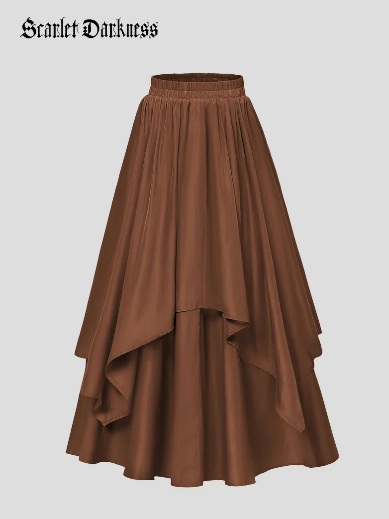 Dual-Layer Renaissance Pocket Swing Maxi Skirt - Image 46