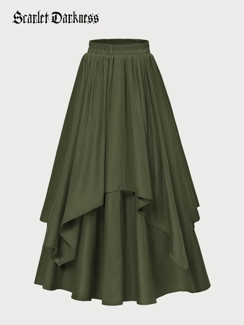 Dual-Layer Renaissance Pocket Swing Maxi Skirt - Image 5