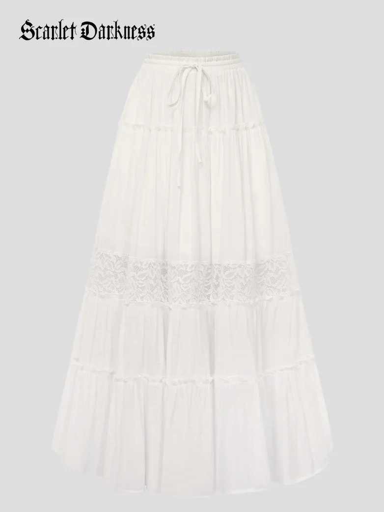 Renaissance Viscose Elastic Waist Swing Pockets Skirt - Image 12