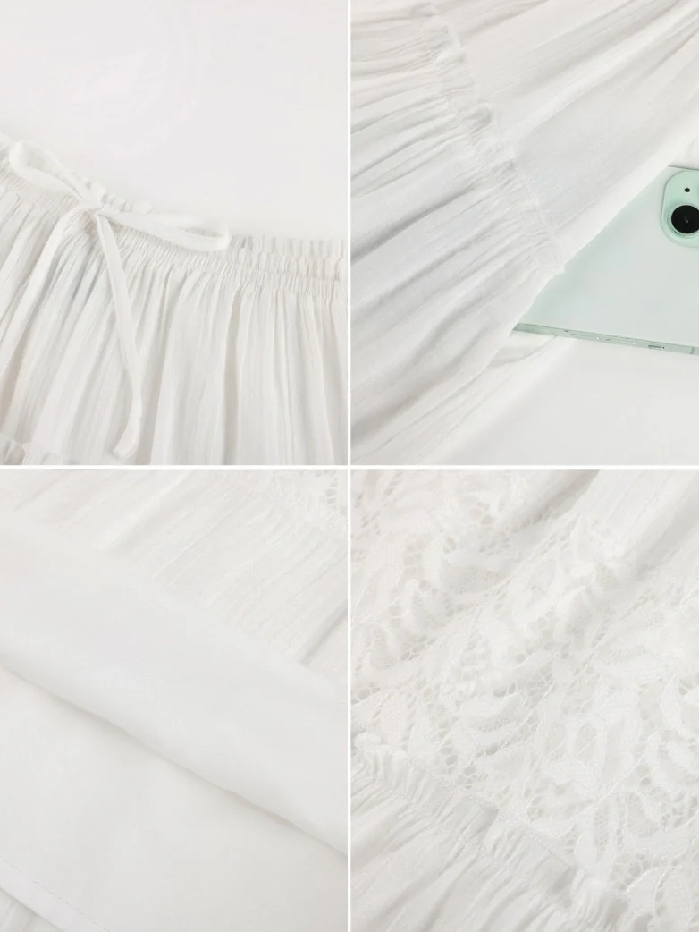 Renaissance Viscose Elastic Waist Swing Pockets Skirt - Image 17