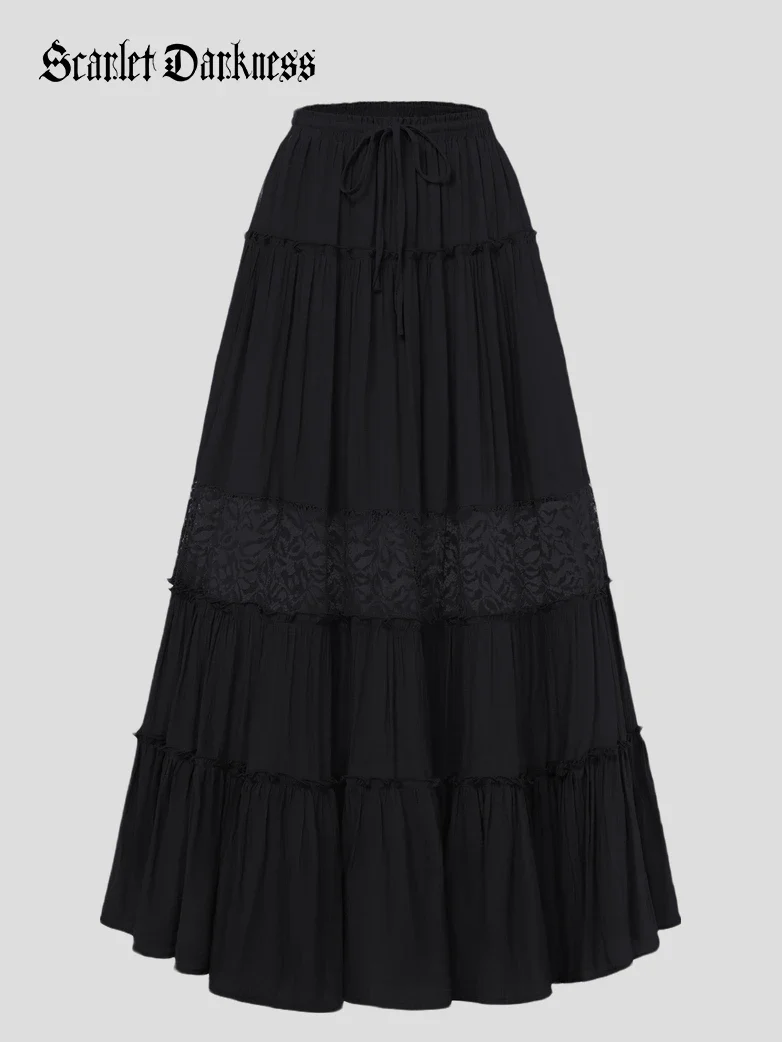 Renaissance Viscose Elastic Waist Swing Pockets Skirt - Image 8