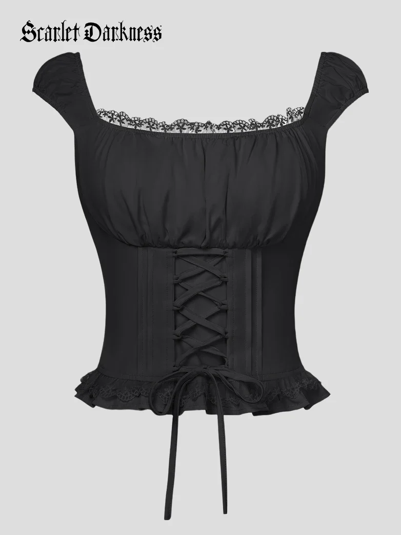 Renaissance Cottagecore Farm Girl Milkmaid Tops - Image 11