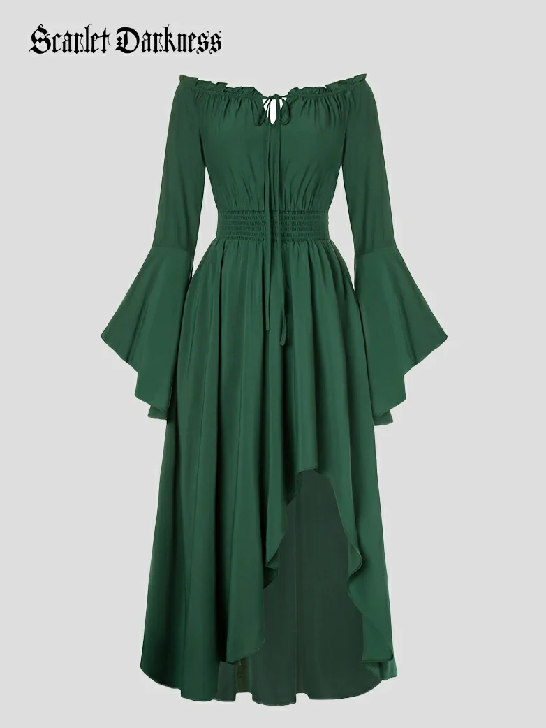 Renaissance Fairy Outfit Elastic Waist High-Lo Dress