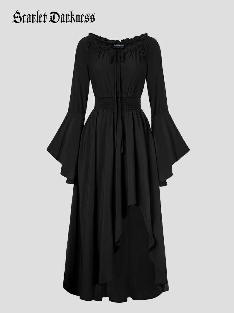 Renaissance Fairy Outfit Elastic Waist High-Lo Dress - Image 13