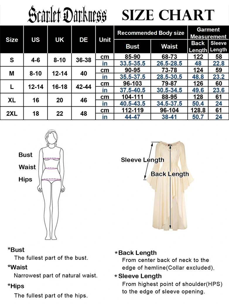 Renaissance Fairy Outfit Elastic Waist High-Lo Dress - Image 8
