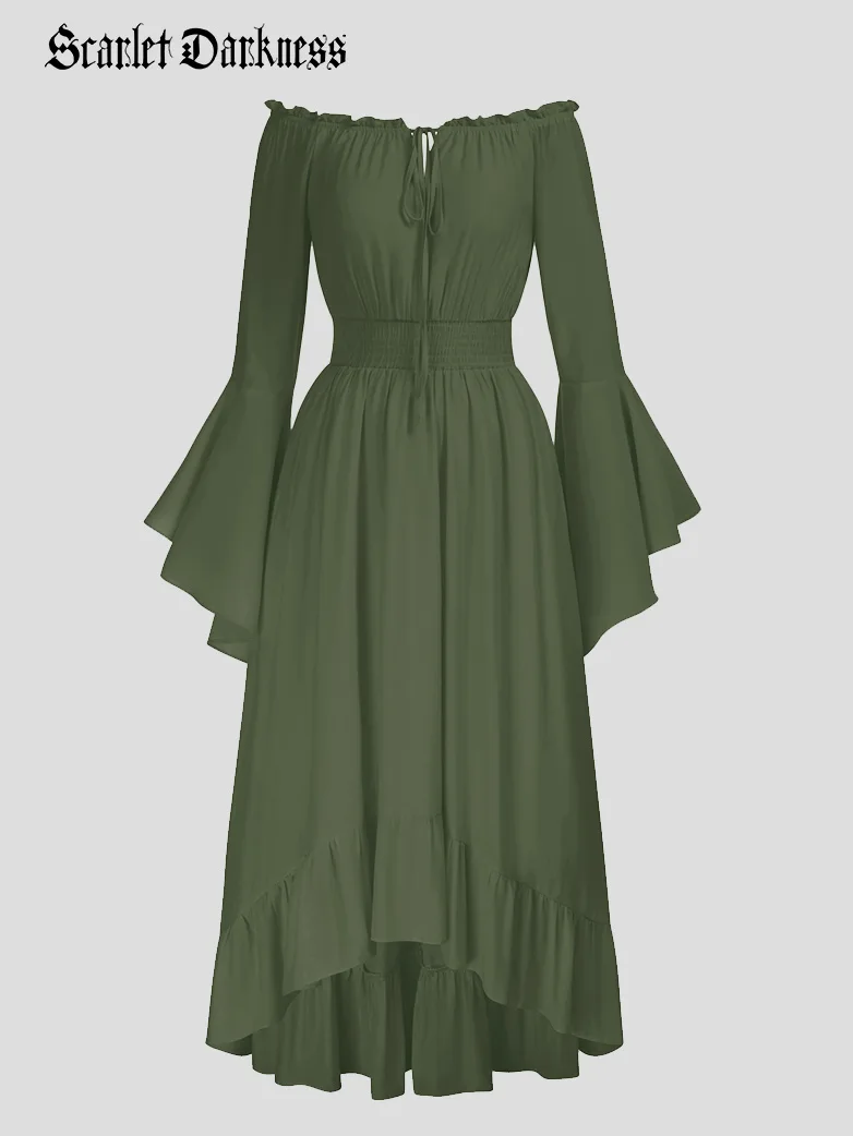 Women Off the Shoulder Renaissance Dress with Pockets - Image 22