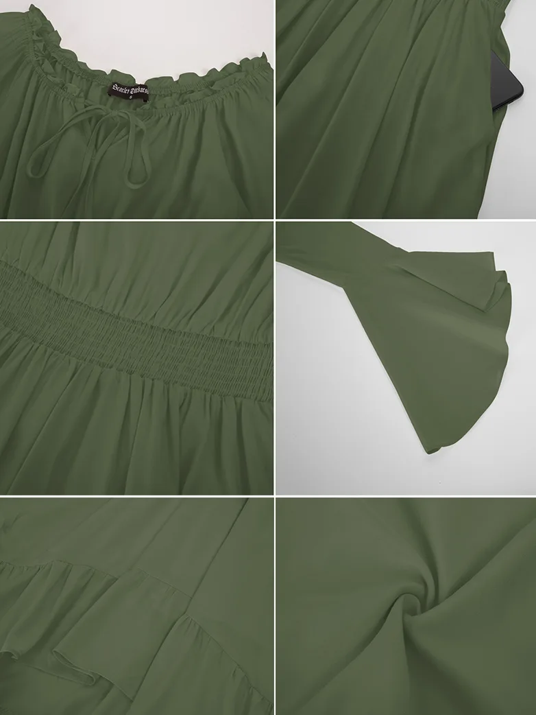 Women Off the Shoulder Renaissance Dress with Pockets - Image 25