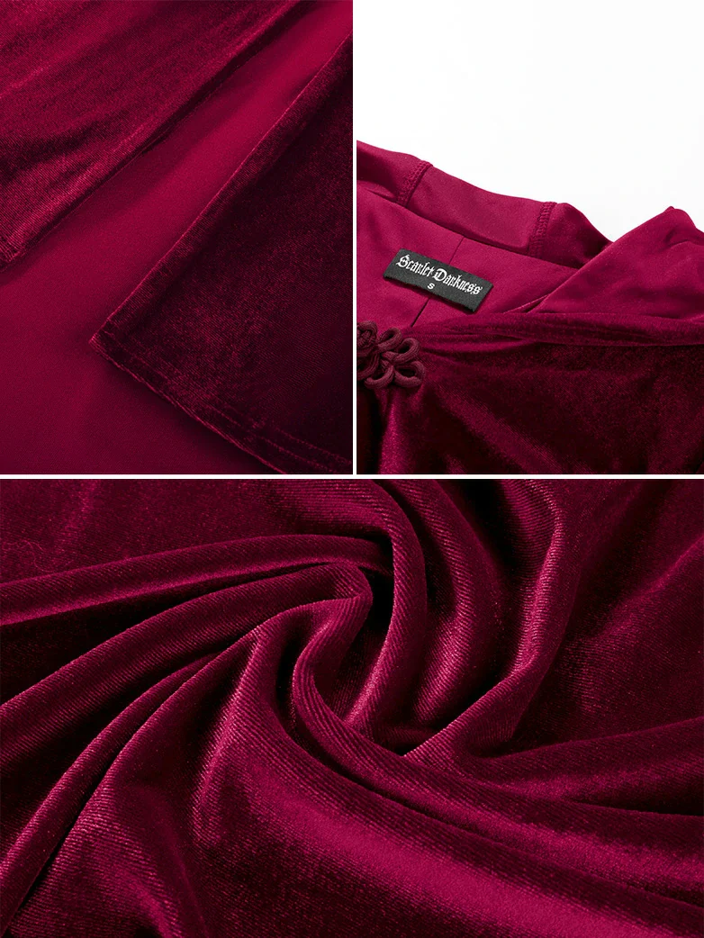 Renaissance Festival Warrior Velvet Hooded Coat - Image 15