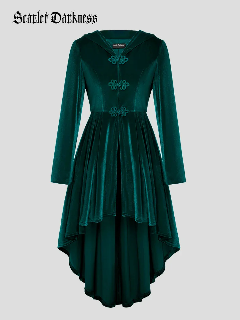Renaissance Festival Warrior Velvet Hooded Coat - Image 17