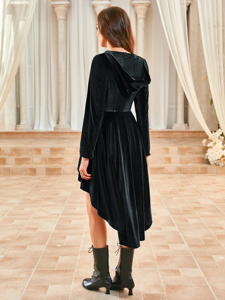 Renaissance Festival Warrior Velvet Hooded Coat - Image 6