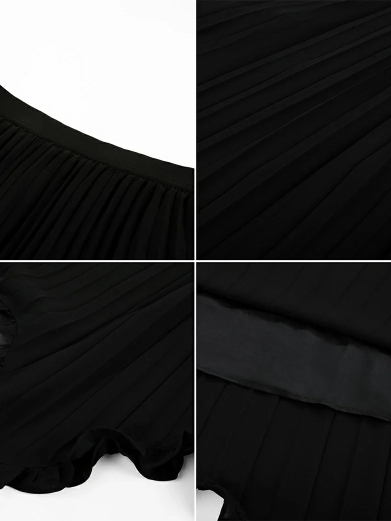 Renaissance Elastic Waist Pleated Swing Skirt - Image 11