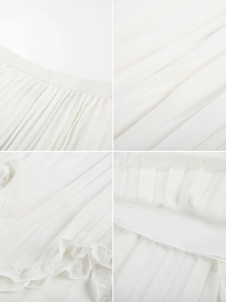 Renaissance Elastic Waist Pleated Swing Skirt - Image 15