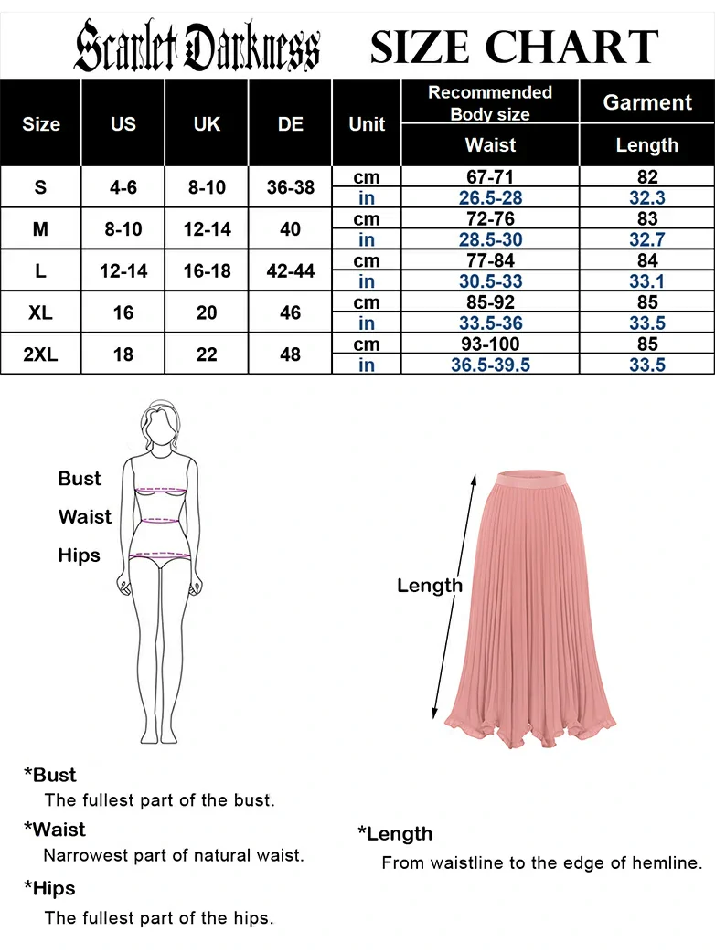 Renaissance Elastic Waist Pleated Swing Skirt - Image 7