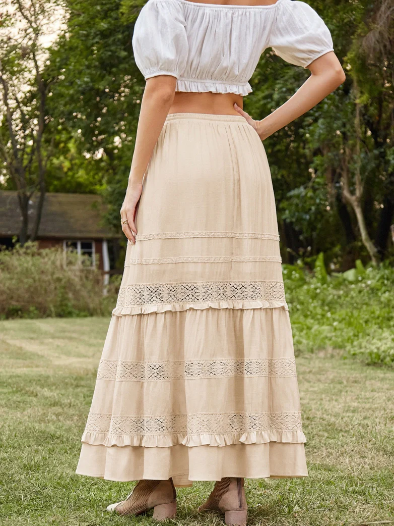 Renaissance Bohemian Vacation Maxi Skirt with Pockets - Image 5