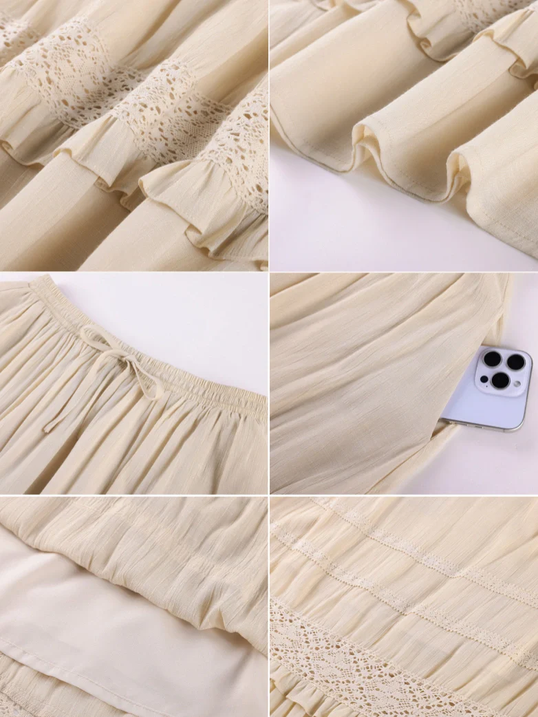 Renaissance Bohemian Vacation Maxi Skirt with Pockets - Image 6
