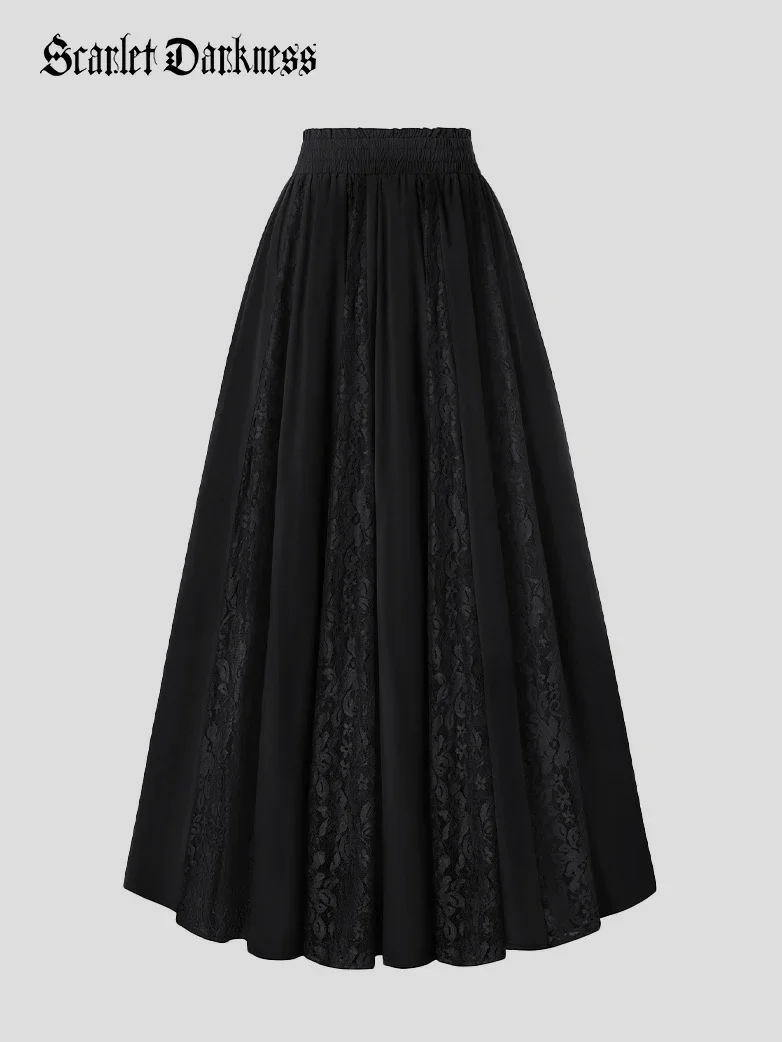 Renaissance Lace Swing Maxi Skirt with Pockets - Image 17