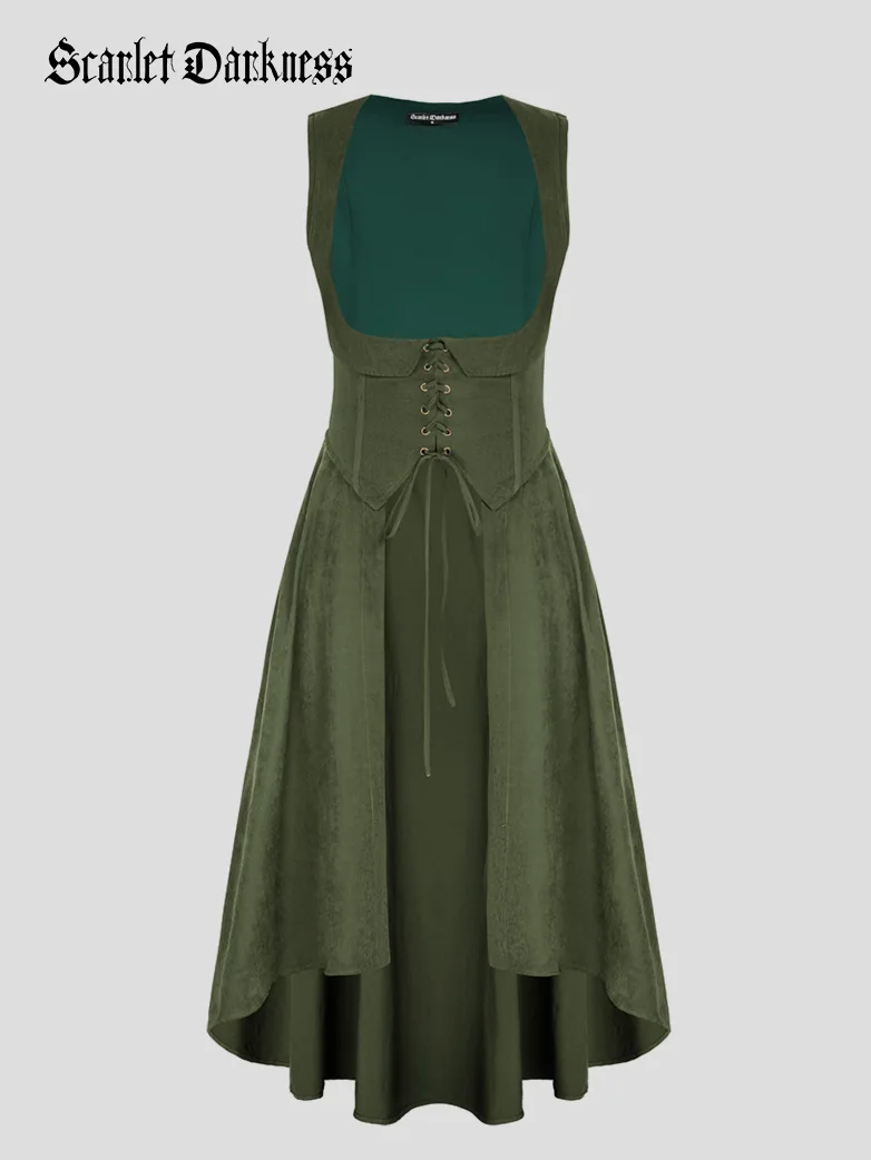 Renaissance Costume U-Neck High-Lo Overdress