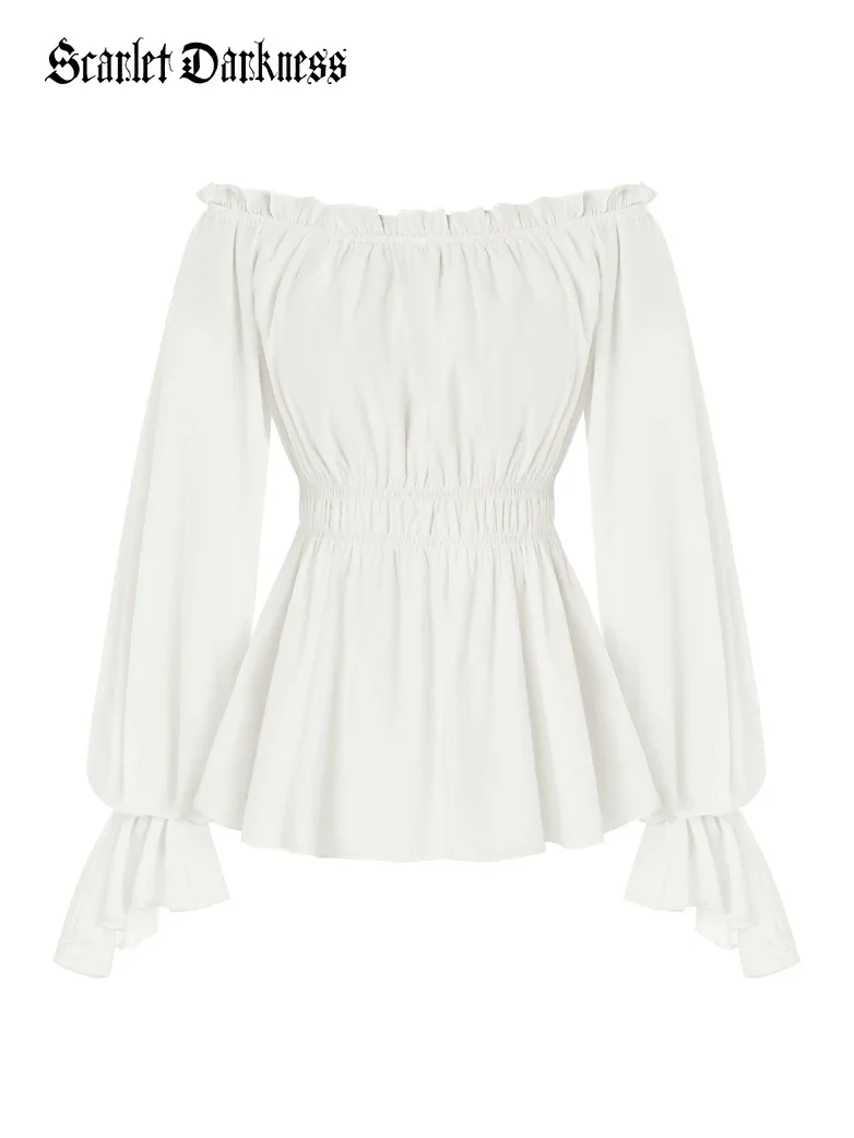 Renaissance Long Sleeve Off Shoulder Pullover Shirt - Image 11