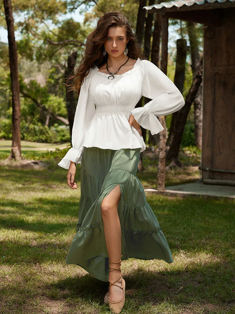Renaissance Long Sleeve Off Shoulder Pullover Shirt - Image 13