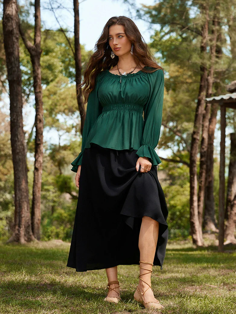 Renaissance Long Sleeve Off Shoulder Pullover Shirt - Image 17