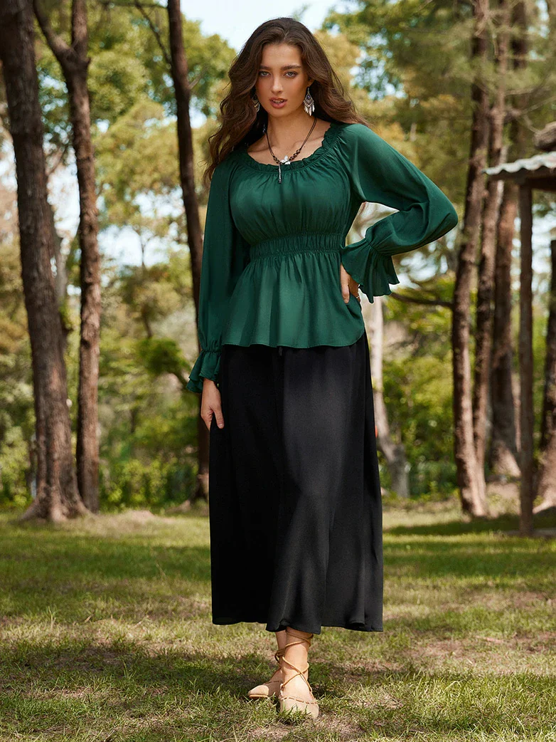Renaissance Long Sleeve Off Shoulder Pullover Shirt - Image 19