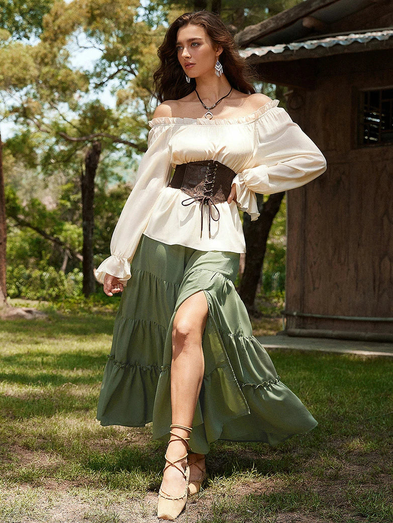 Renaissance Long Sleeve Off Shoulder Pullover Shirt - Image 23