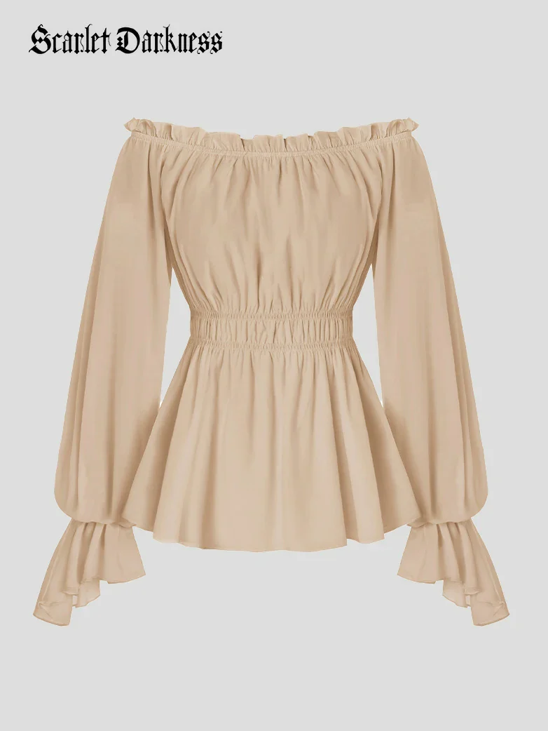 Renaissance Long Sleeve Off Shoulder Pullover Shirt - Image 5