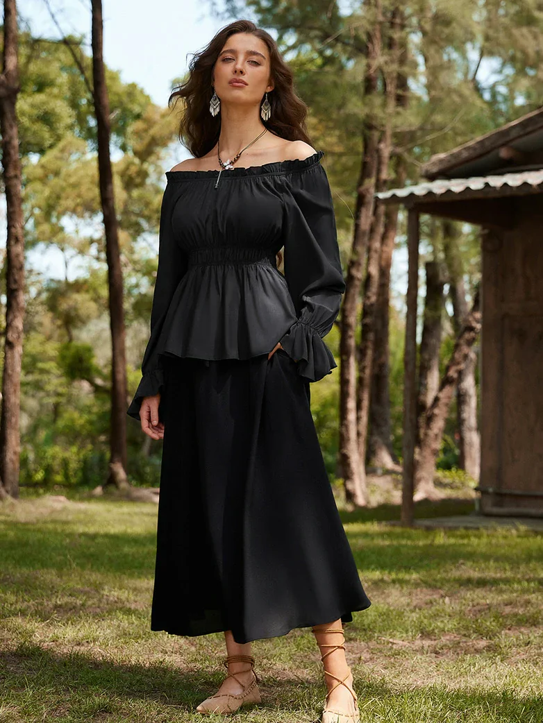 Renaissance Long Sleeve Off Shoulder Pullover Shirt - Image 9