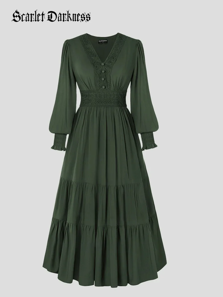 Renaissance Festival Elastic Waist Pockets Dress