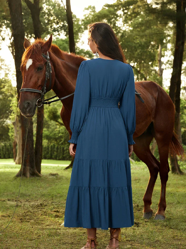 Renaissance Festival Elastic Waist Pockets Dress - Image 10