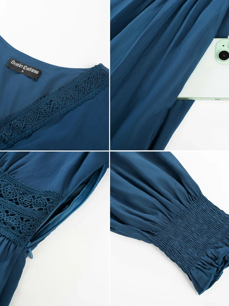 Renaissance Festival Elastic Waist Pockets Dress - Image 11