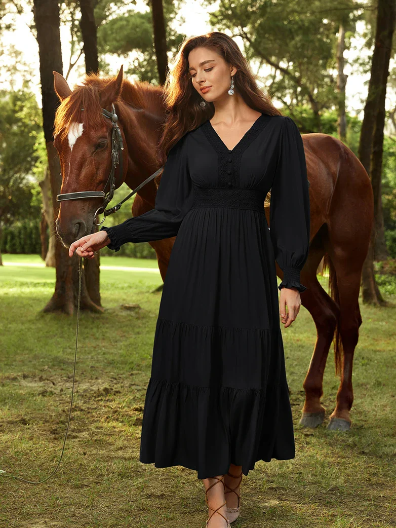 Renaissance Festival Elastic Waist Pockets Dress - Image 22