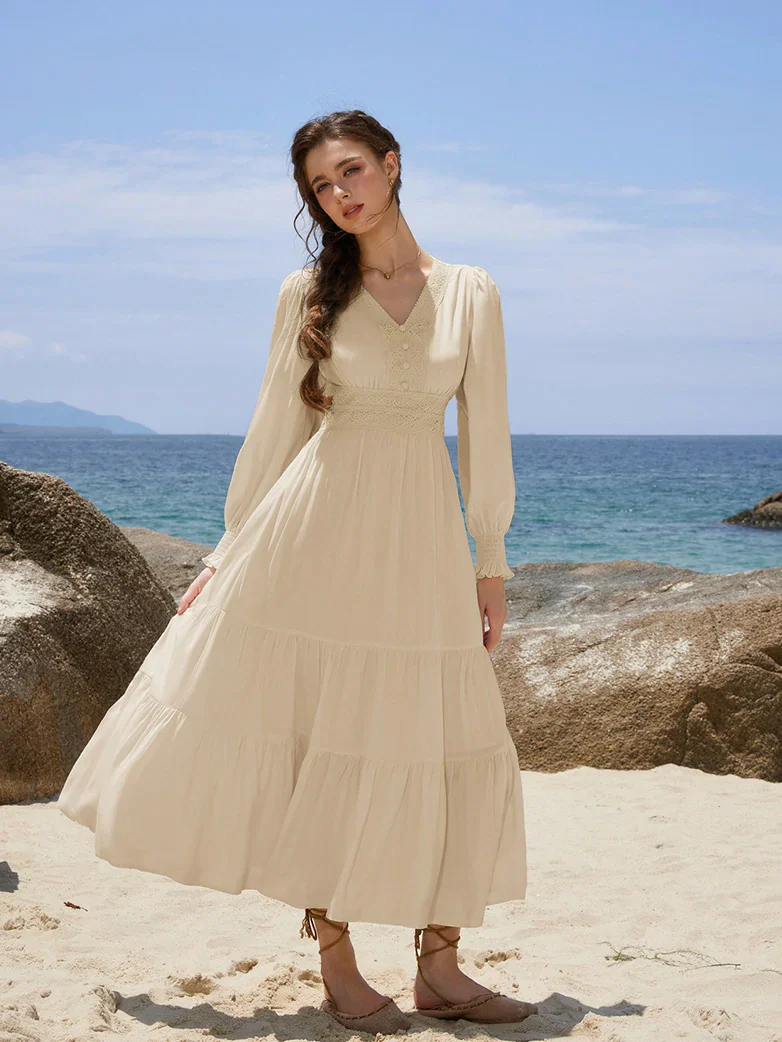 Renaissance Festival Elastic Waist Pockets Dress - Image 28
