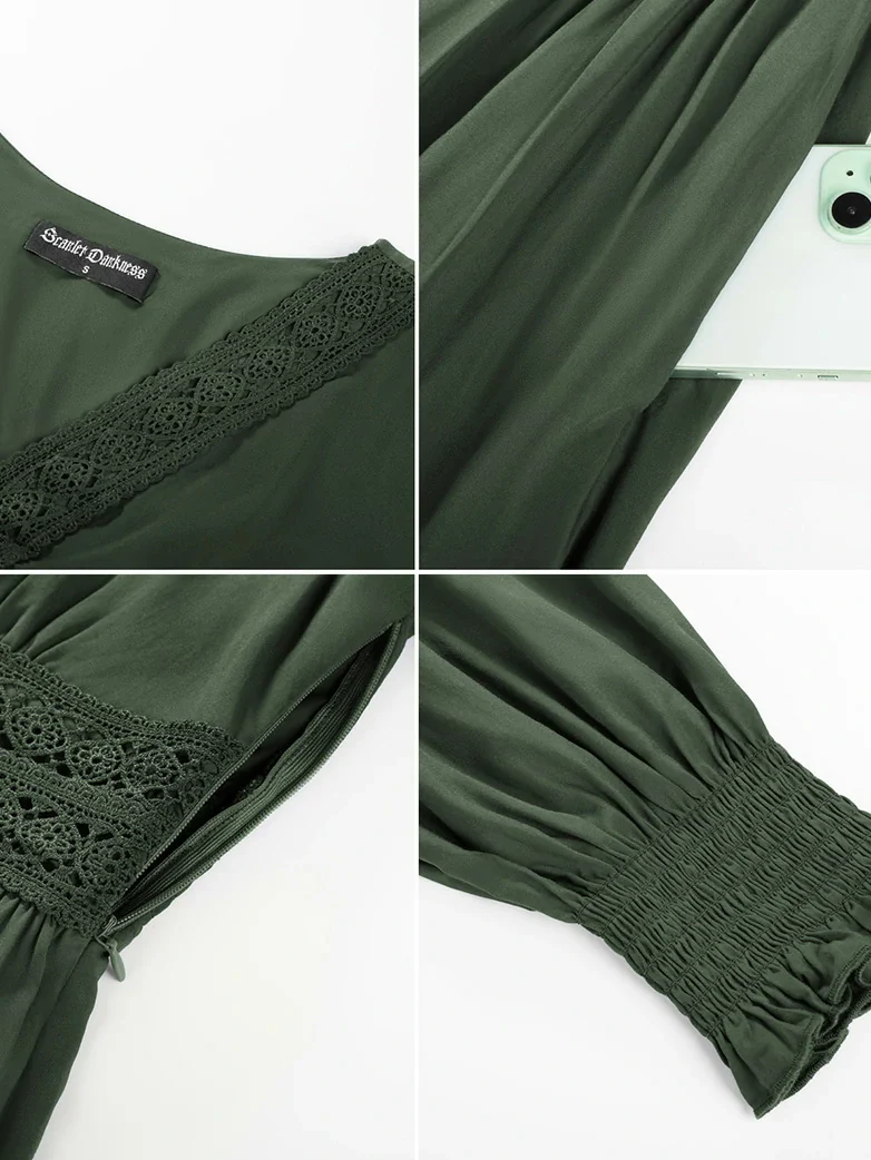 Renaissance Festival Elastic Waist Pockets Dress - Image 4