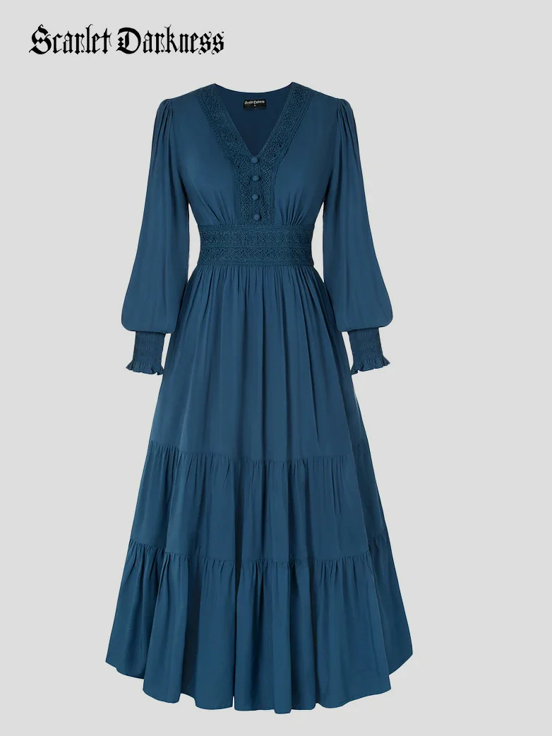 Renaissance Festival Elastic Waist Pockets Dress - Image 6