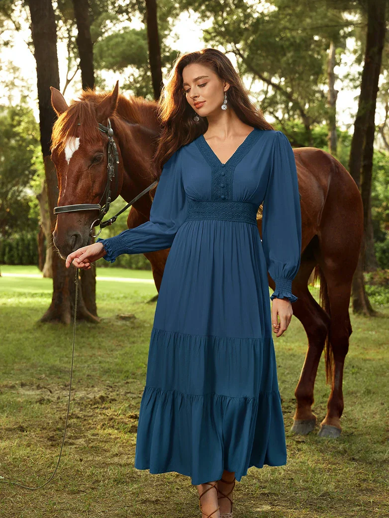 Renaissance Festival Elastic Waist Pockets Dress - Image 7