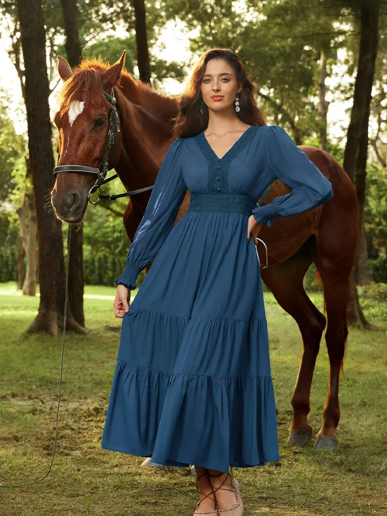 Renaissance Festival Elastic Waist Pockets Dress - Image 9