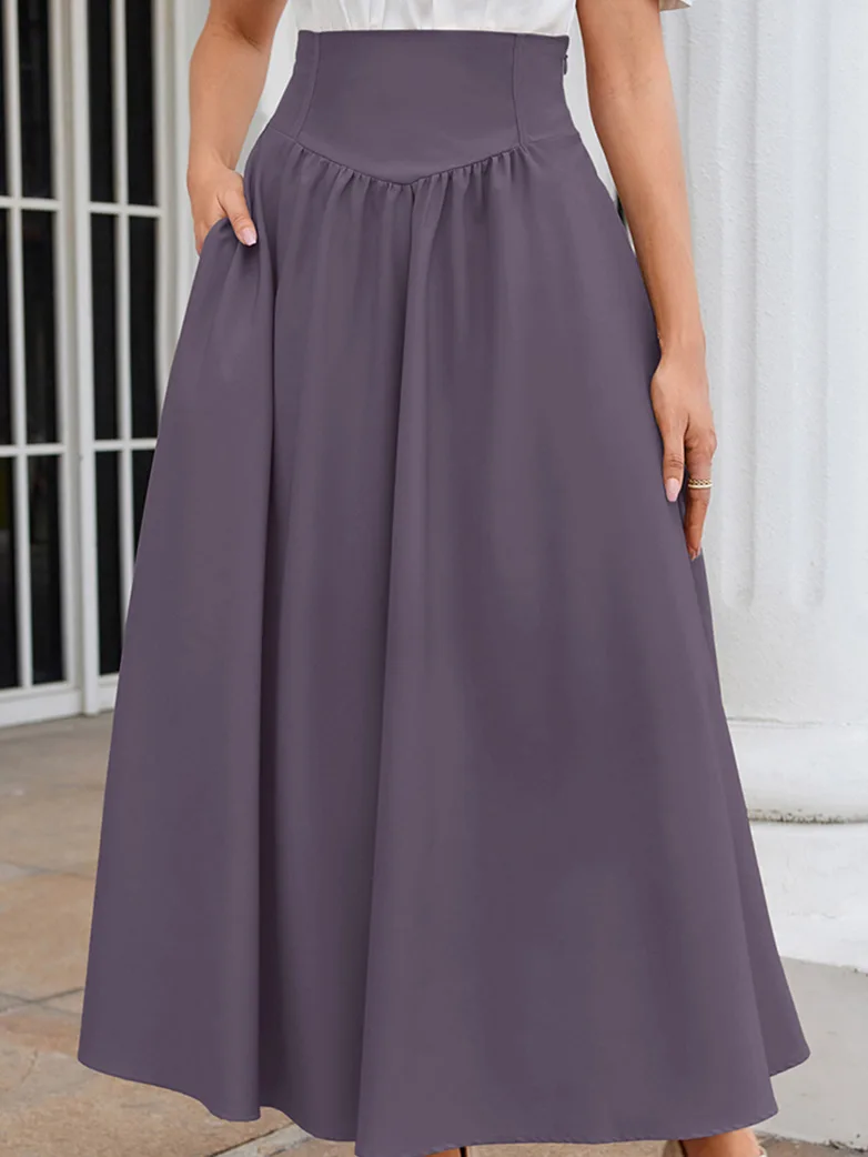 Renaissance Elastic Waist Swing Skirt with Pockets - Image 13