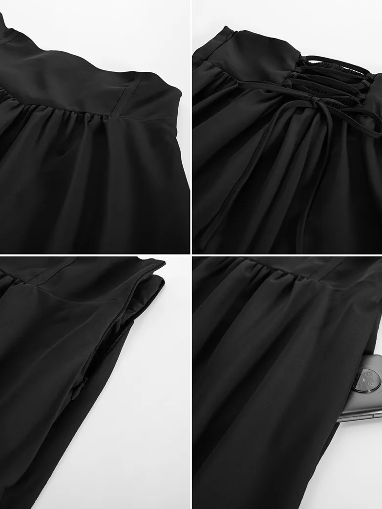 Renaissance Elastic Waist Swing Skirt with Pockets - Image 2